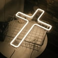thumbnail image 4 of CADODIS Jesus Cross Neon Sign, USB Powered LED Light for Wall Decor Christening Baby Shower Bedroom Kids Room Wedding Party Decoration, 4 of 5