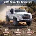 thumbnail image 5 of Joyracer 2 Seater 24 Volt Ride on Toys, Licensed GMC 4WD/2WD Switchable Ride on Car for Big Kids with Remote, Bluetooth, Fold Down Tailgate, Rear Storage, White, 5 of 16