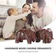 thumbnail image 3 of OULII 1Set Handcrafted Bamboo Elephant Statue Decor for Meditation Zones with Dark Brown Finish, 3 of 3