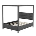 thumbnail image 6 of Queen Size Upholstery Canopy Platform Bed with Four Support Legs, Gray, 6 of 9