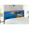 thumbnail image 2 of European Headboard, River of Budapest at the Evening Tranquil Bridge Hungarian Culture Heritage, Upholstered Decorative Metal Bed Headboard with Memory Foam, Full Size, Multicolor, by Ambesonne, 2 of 4