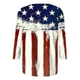 thumbnail image 5 of Usmixi Shirts for Women 4th of July Independence Day Loose Fit Pullover Summer Casual Round Neck 3/4 Sleeve Star Flag Print Ladies Blouses Beige XXL, 5 of 5