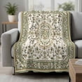 thumbnail image 2 of Sage Green Blanket Soft Cozy Warm Twin Blanket for Bed, Plush Fuzzy Flannel Fleece Blankets for Sofa, Southwest Tribal Antique Boho-Chic Heritage Throw Blankets for Couch, Gifts for Men, 60"x80", 2 of 9