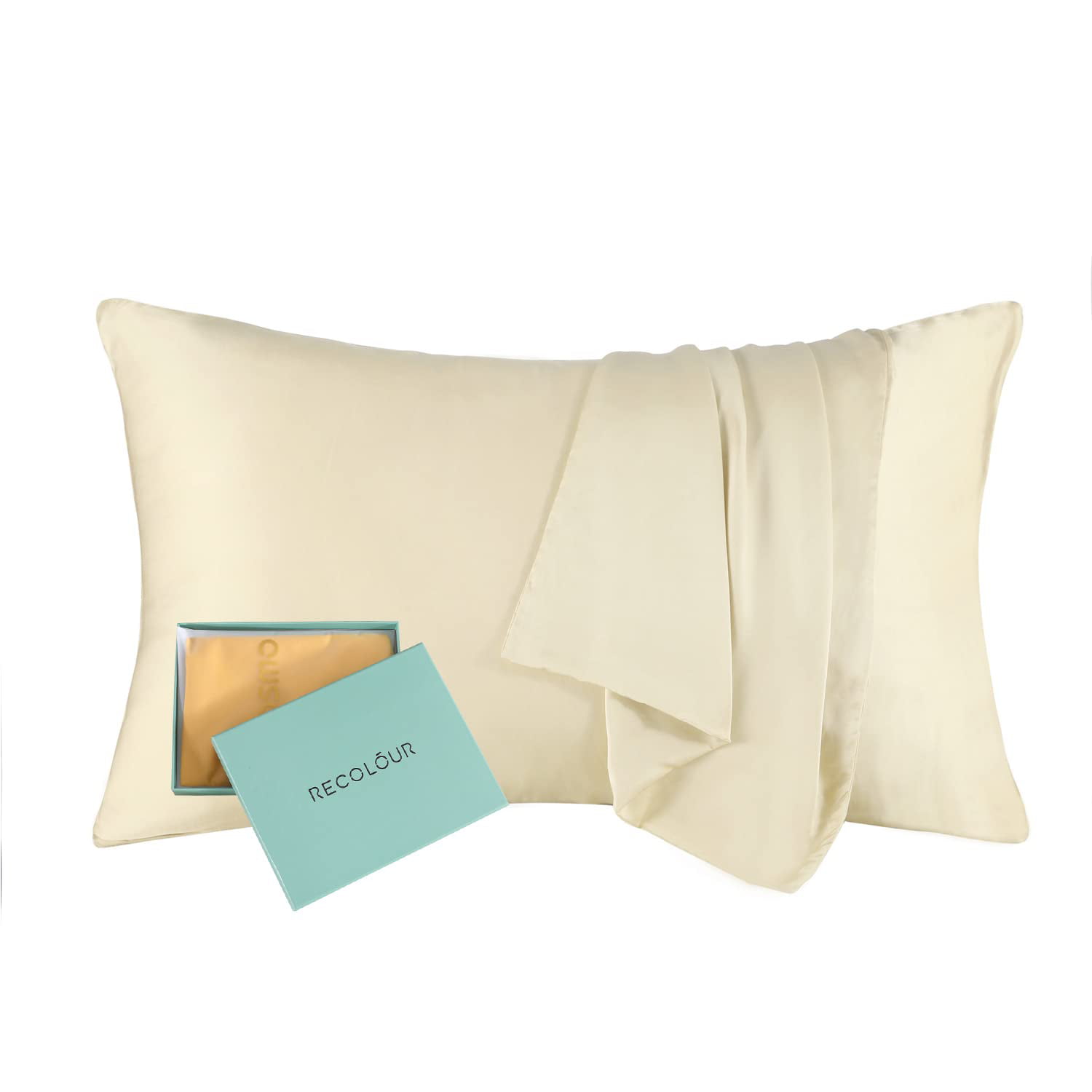 Satin Silk Pillowcase with Envelope Closure | Softer Than Silk | Satin Silk  Pillowcase | Satin Pillow Case Cover | Viscose Silk Pillowcase for Hair &  Skin | Beige Silk Pillowcase Queen Size 20x30 