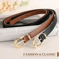 thumbnail image 5 of WERFORU Women Skinny Leather Belt for Dress Ladies Thin Waist Belt with Gold Buckle for Jeans Pants, 5 of 7