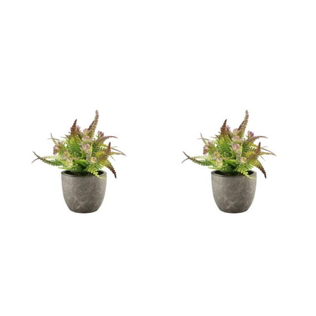 Decodeary Green Eco-friendly Artificial Money Tree In Pot Long-lasting Durability Realistic Appearance purple rose 2Set