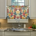 thumbnail image 2 of Yayeee Kitchen Curtains Light Filtering 27"x24" Rod Pocket Short Cafe Window Panel, Vibrant Flowers Pattern, 2 of 7