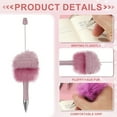 thumbnail image 3 of Uxcell 16Pcs Fluffy Beadable Pens, Plush Fuzzy Plastic Bead Pen Bead Ballpoint for DIY Gift Writing Office Supplies, Purple/Leopard, 3 of 7