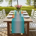 thumbnail image 3 of Teal Grey Ombre Short Table Runner 36 Inches Long,Gradient Contemporary Abstract Art Cotton Linen Table Runners Dresser Scarves,Tabletop Scarf Furniture Cover for Home Dinner Party Decor 13"x36", 3 of 8