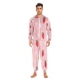 thumbnail image 2 of 1 Piece Adult Onesie Pajamas Cozy & Loose-Fit Sleepsuit Loungewear with Pockets Strawberry and Flowers XX-Large, 2 of 7