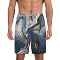 thumbnail image 1 of Fotbe Mountain White Dragon Pantalones Cortos de Pijama para Hombre, Ropa de Dormir, Pantalones de Pijama Cortos para Hombre-Small, 1 of 6