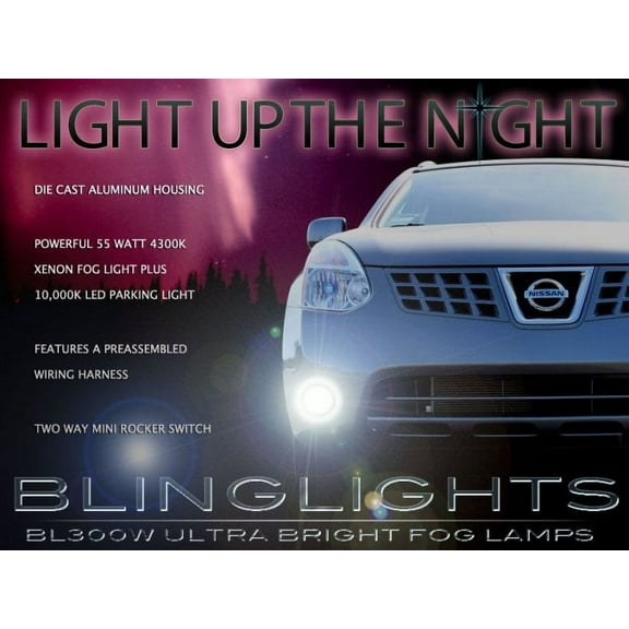 For 2008 2009 2010 Nissan Rogue Xenon Fog Lamps Driving Lights Kit