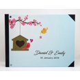 thumbnail image 3 of Darling Souvenir Blue Tree & Love Birds Cage Printed Wedding Guest Book Hardbound Cover Sign In Book Registry Scrapbook-9 x 12 Inches, 3 of 5