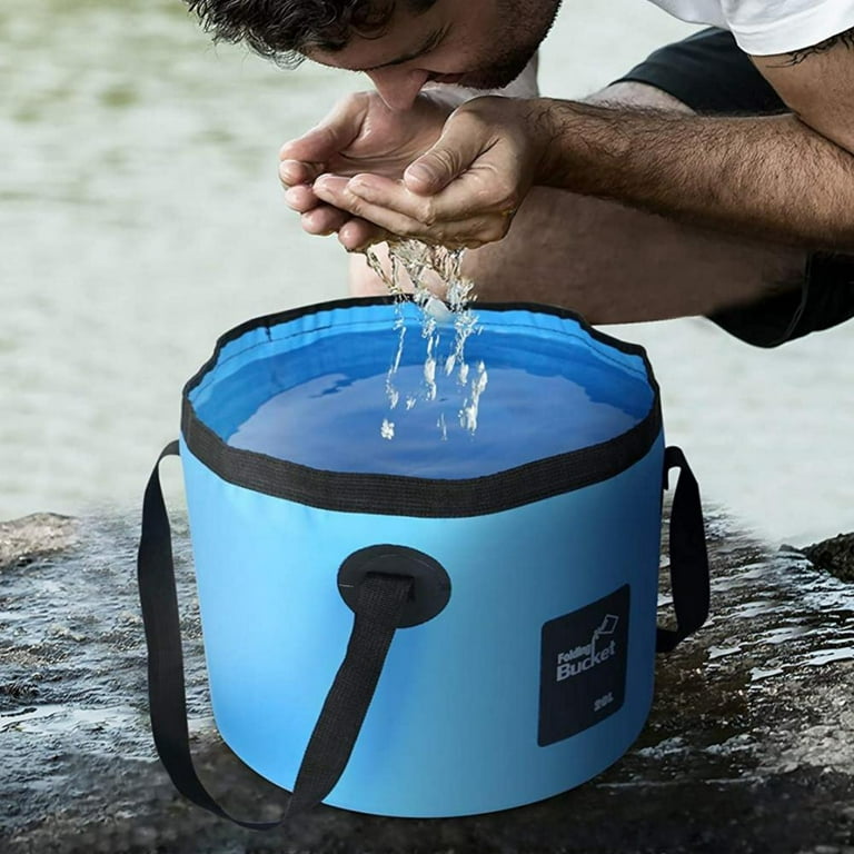 Collapsible Bucket with Handle, Lightweight Folding Water