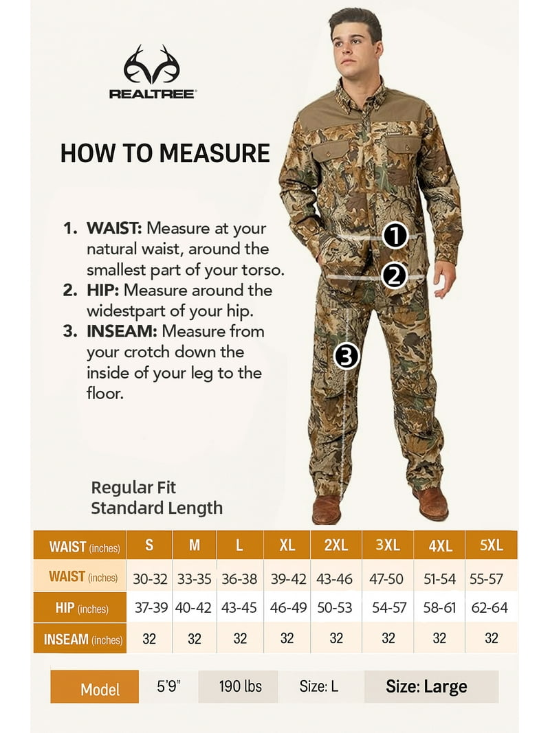 Realtree Men's Camo Water-Resistant Pants, Size: XL