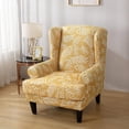 thumbnail image 3 of Wing Back Chair Covers with Arms Piece Slipcovers for Armchair Washable Stretch Print Pattern Wingback Chair Cover Furniture Protector Geometry, 3 of 7