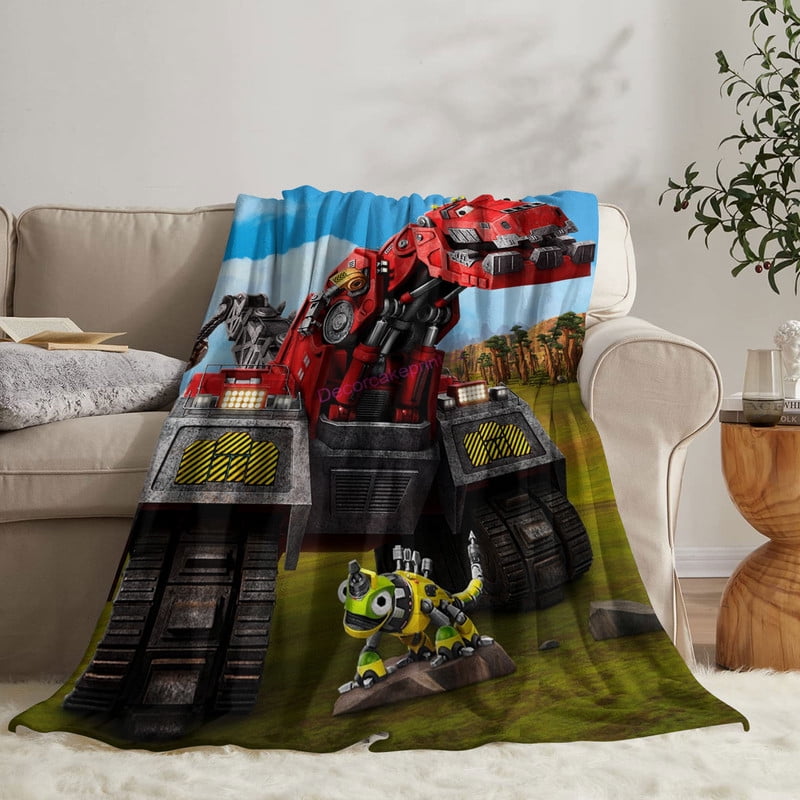 dinotrux Anti Pilling Flannel Blanket Gifts for Fans Lover Girls Boys Women Present Hoodie Him Bed 30"x40"
