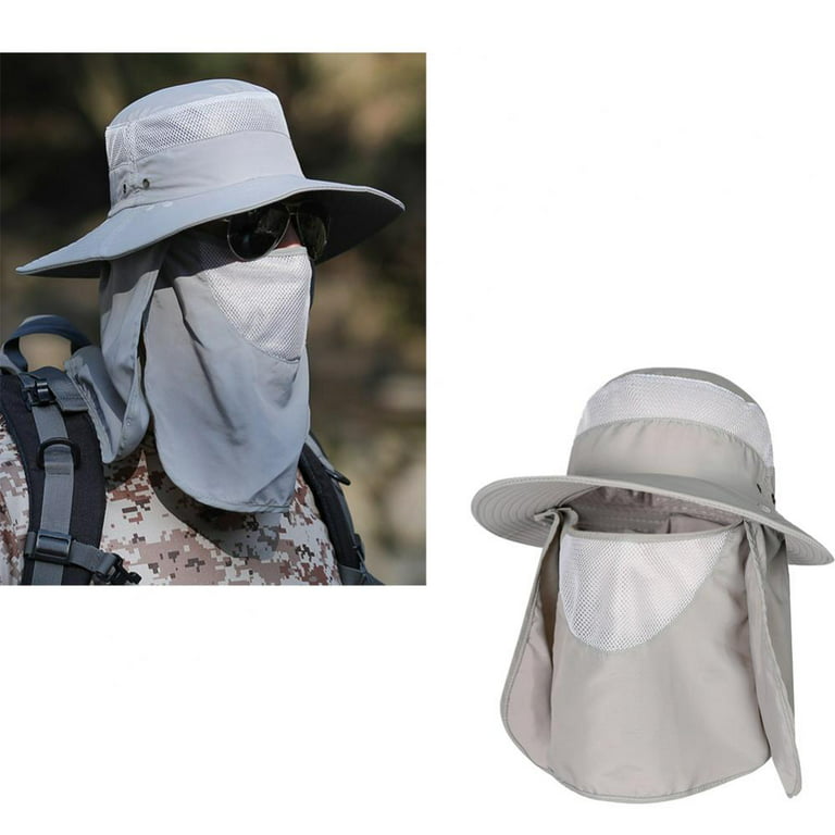 Clearance! Breathable Sunscreen Sun Hats Women Men Bucket Hat With Neck  Flap Outdoor Anti-Uv Long Wide Brim Caps