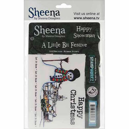 Crafter's Companion Sheena Douglas Unmounted Stamp Set 5-1/2"X8-1/2"-Happy Snowman