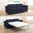 thumbnail image 3 of ZAFLY 2-in-1 Full Size Pull Out Sofa Bed | Convertible Loveseat with Mattress | Sleeper Sofa Couch for Living Room - Grey, 3 of 10