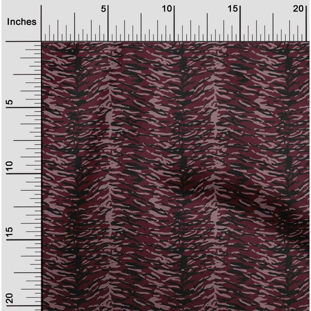 oneOone Viscose Chiffon Maroon Fabric Tiger Animal Skin Sewing Craft Projects Fabric Prints By Yard 42 Inch Wide