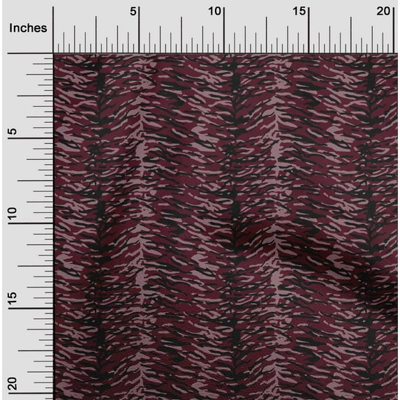 oneOone Silk Tabby Maroon Fabric Tiger Animal Skin Quilting Supplies Print Sewing Fabric By The Yard 42 Inch Wide
