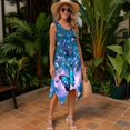 thumbnail image 2 of Yuyamidu Matching Hawaiian Outfits for Couples Mens Hawaiian Shirt Butterfly Shirt Casual Midi Dress for Women Sleeveless Mens Tropical Button Down Shirt Asymmetrical Dress, Size L, 2 of 7
