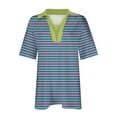 thumbnail image 4 of Short Sleeve Shirt Women Work T Shirts Plus Size Striped Blouse Oversized Top My Reorder List, 4 of 5