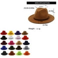 thumbnail image 5 of QJUHUNG Hats with Belt Buckle Large Autumn Winter Dress Elegant Wide Brim Caps Warm-keeping Wool Men Cowboy Outdoor Wedding Church Light Tan 58cm, 5 of 7