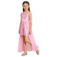 thumbnail image 2 of Hansber Sequin Romper Dress One Shoulder Sleeveless Flower Girls Wedding Party Pageant Gowns Pink 16, 2 of 7