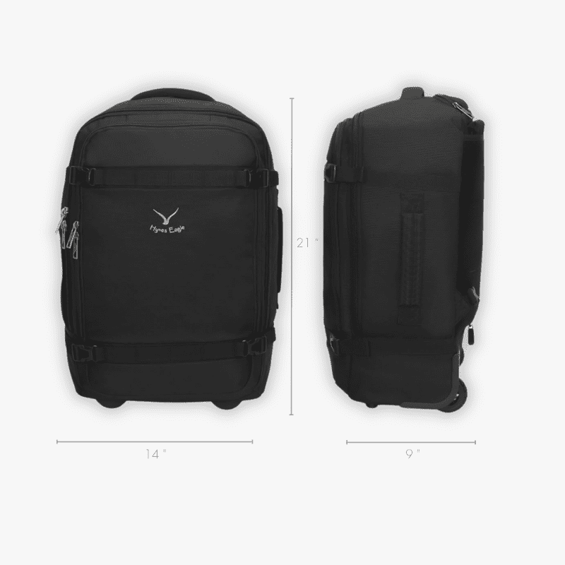 Convertible Wheeled Laptop Carry-On Bag (42L) – Hynes Eagle – Black