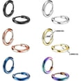 thumbnail image 2 of Knubmt 6 Pairs 316L Stainless Steel 14K Gold Plated Hoop Earrings for Women Men, Minimalist Lightweight Hoop Earrings, Multicolor, 6mm, 2 of 5