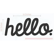 Hello Lower Case Vinyl Lettering Art Wall Sticker Decals Entry Welcome Home Decor Quote Opt 1 14x5.5-Inch Black