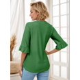 thumbnail image 5 of Weardear Women's Ruffle 3/4 Sleeves Tops Summer Fall V Neck Shirt Dressy Casual Loose Tunic Tops, 5 of 6