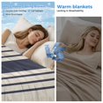 thumbnail image 2 of Midnight Blue Striped Cooling Blanket, Lightweight Breathable Summer Throw Blanket with Double Sided Cold Effect, Beige Geometric Modern Art Picnic Beach Blankets Bed Sheet for Hot Sleepers 30"x40", 2 of 8