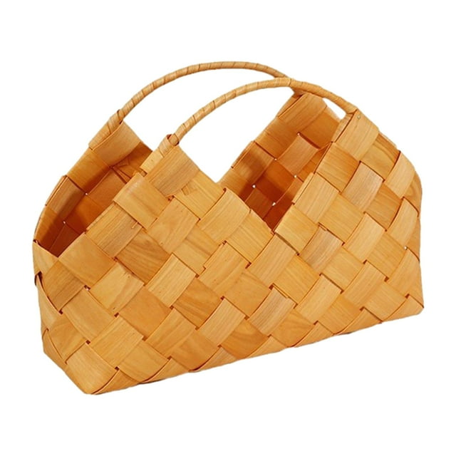simhoa Sac de Rangement Tissé Panier de Fleurs de Mariage pour Fille Sac à Main Décoration Murale Boîte avec Poignée Panier de Transport Panier de Fleurs Tissé à la Main