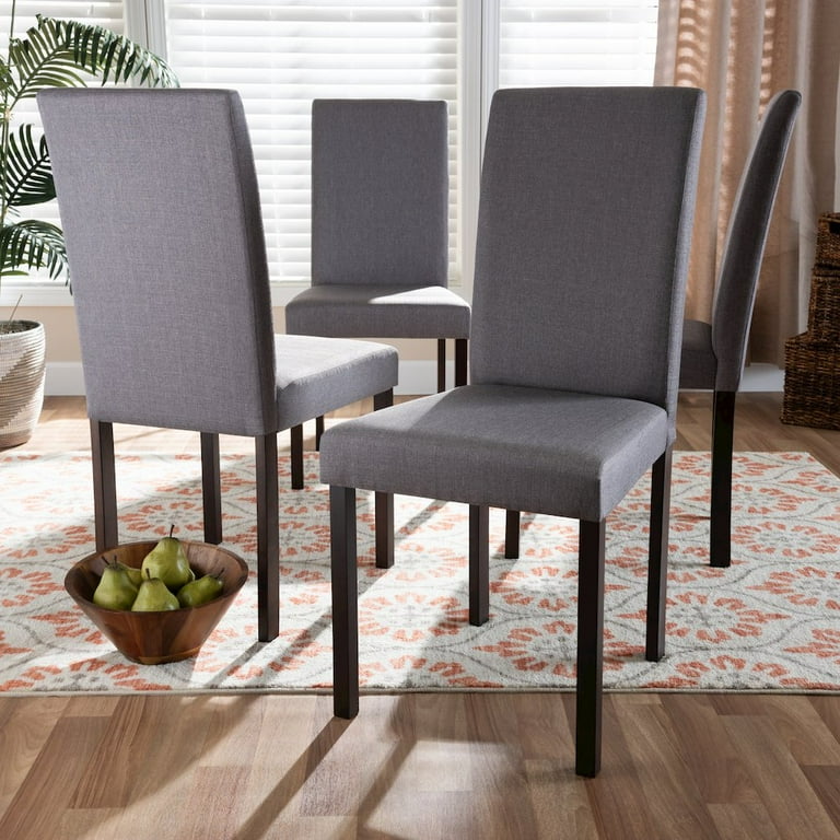 Baxton Studio Andrew Contemporary Espresso Wood Grey Fabric Dining Chair - Set of 4 Baxton Studio Andrew Contemporary Espresso Wood Grey Fabric Dining Chair - Set of 4