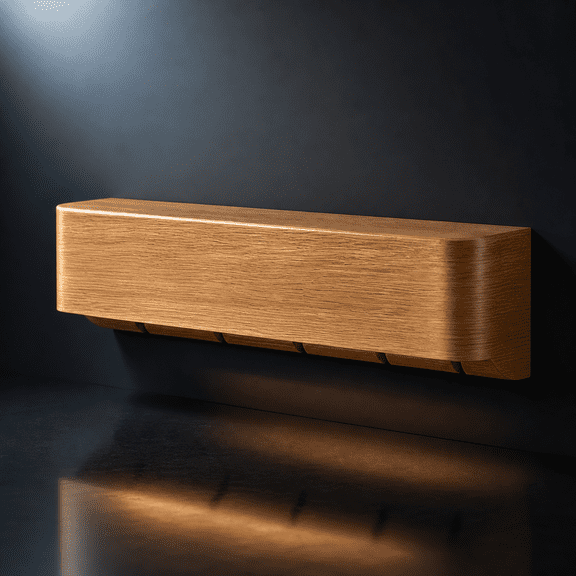Oak 5 Hooks Wall-Mounted Coat Rack