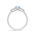 thumbnail image 2 of ANGARA Natural Oval Aquamarine Side Stone Engagement Ring with Diamonds in 14K White Gold for Women (Size-7x5mm) | March Birthstone, Anniversary, Jewelry Gift for Women | Natural Aquamarine Ring, 2 of 9