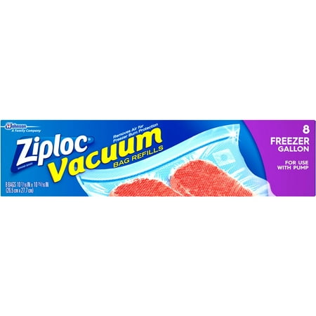 Ziploc Vacuum Bags, Gallon, 8 Ct