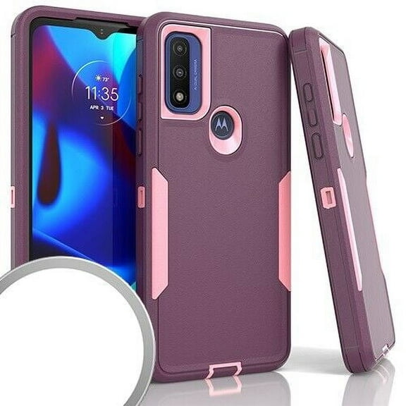 For Motorola Moto G Go XT2163-7 Slim Tough Hybrid Cell Phone Cover Case - Purple