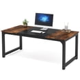 thumbnail image 2 of Fnova 63'' Executive Desk, Large Home Office Computer Desk with Thickened Metal Frame, Sturdy Writing Table, Multipurpose for Dining, Conference & Home Office, 2 of 9