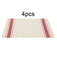 thumbnail image 1 of 4PCS 30 * 45cm Élégant PVC Rayé Carré Résistant à la Chaleur Mat Porte-Pot de Nappe (Bande Rouge), 1 of 8