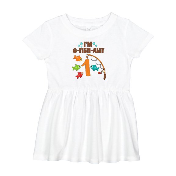 Inktastic I'm O-fish-ally One Fishing Birthday Girls Baby Dress