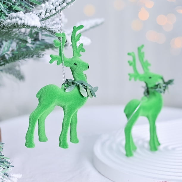 Christmas Flocking Wreath Cute Scene Solar Decorative Pendant