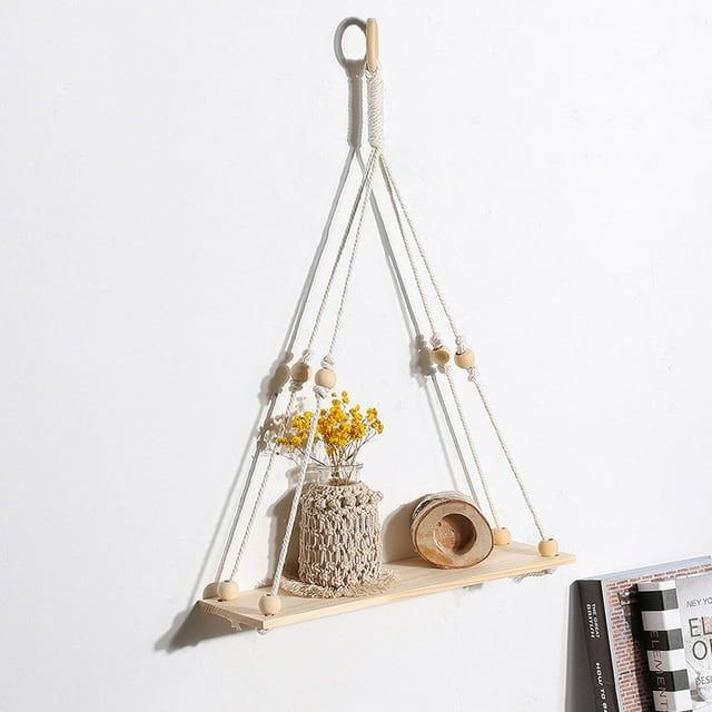 Cqxid Hangs Under $10 Boho Macrame Hanging Shelf Rustic Cotton Rope Tapestry Farmhouse Style Home Decor Wall Hanging
