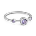 thumbnail image 3 of Three Stone Round Cut Amethyst 925 Sterling Silver Bridal Valentines Day Gifts Ring, 3 of 3