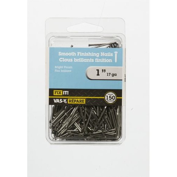 1" (17Ga) Bright Finish Nail 150 Grames, For use on trim, finishing carpentry, and crafts.