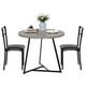thumbnail image 1 of Estilo moderno y compacto - Juego de comedor redondo de 3 piezas para 2 personas - Mesa efecto madera y sillas tapizadas, estructura metálica - Ideal para apartamentos y estudios pequeños, 1 of 8