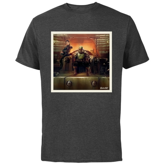 Star Wars The Book of Boba Fett and Fennec Shand Polaroid - Short Sleeve Cotton T-Shirt for Adults - Customized-Charcoal